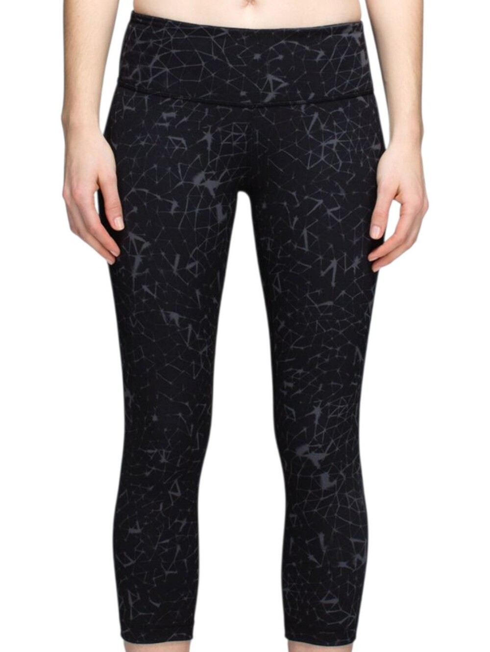 Lululemon Wunder Under Crop II Women 6 Star Crushed Coal Black Leggings